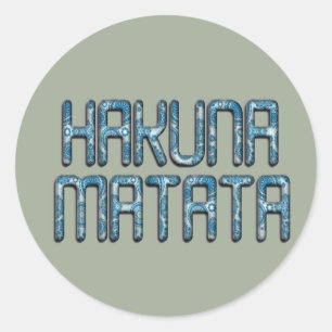 Hakuna Matata 3D Art Print Classic Round Sticker