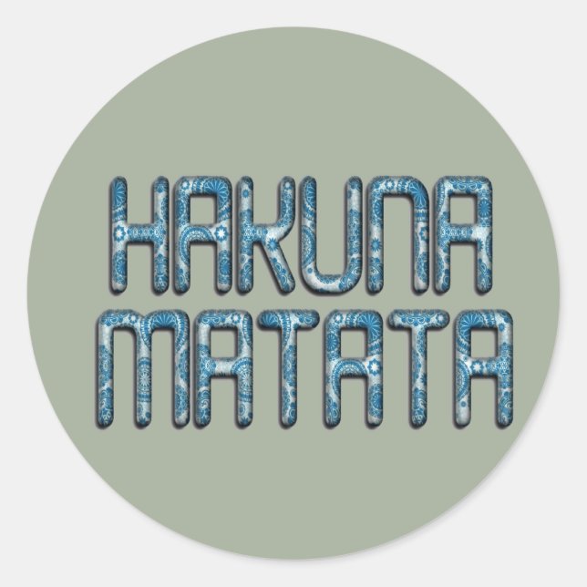 Hakuna Matata 3D Art Print Classic Round Sticker (Front)