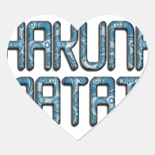 Hakuna Matata 3D Art Print Heart Sticker (Front)