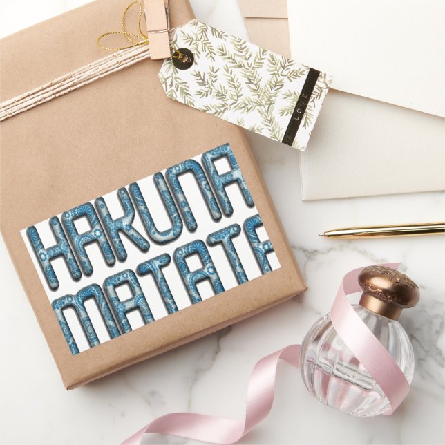 Hakuna Matata 3D Art Print Rectangular Sticker (Gifting)