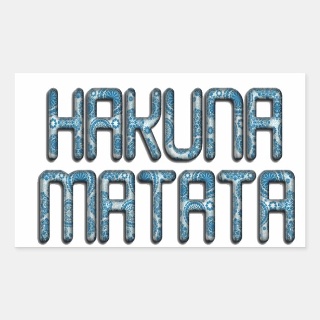 Hakuna Matata 3D Art Print Rectangular Sticker (Front)