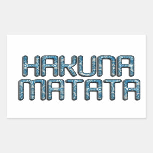 Hakuna Matata 3D Art Print Rectangular Sticker