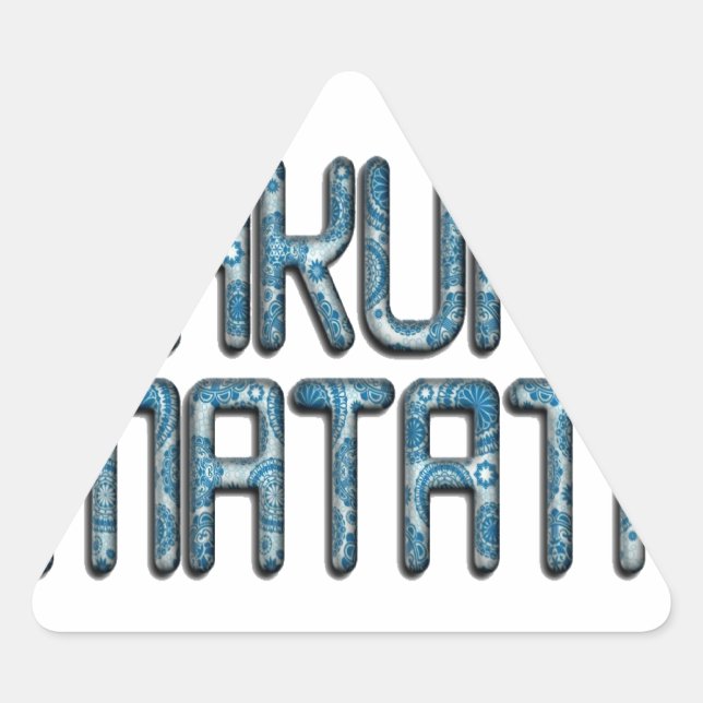 Hakuna Matata 3D Art Print Triangle Sticker (Front)