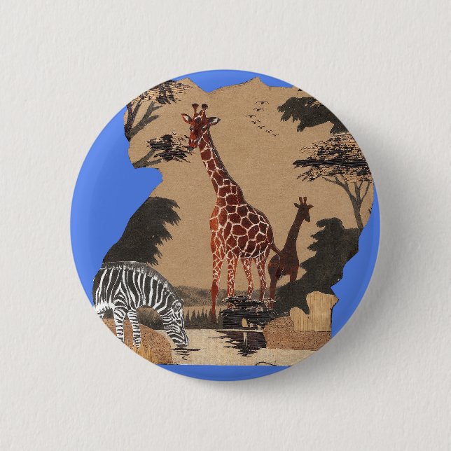 Hakuna Matata African Animals Pride lands.png 6 Cm Round Badge (Front)