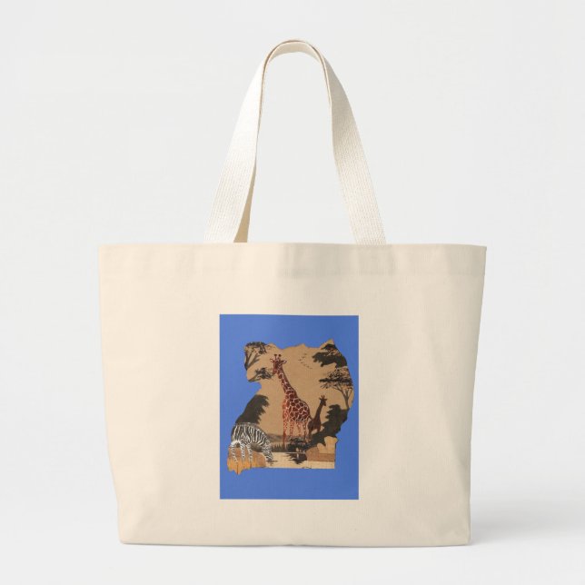 Hakuna Matata African Animals Pride lands.png Large Tote Bag (Front)
