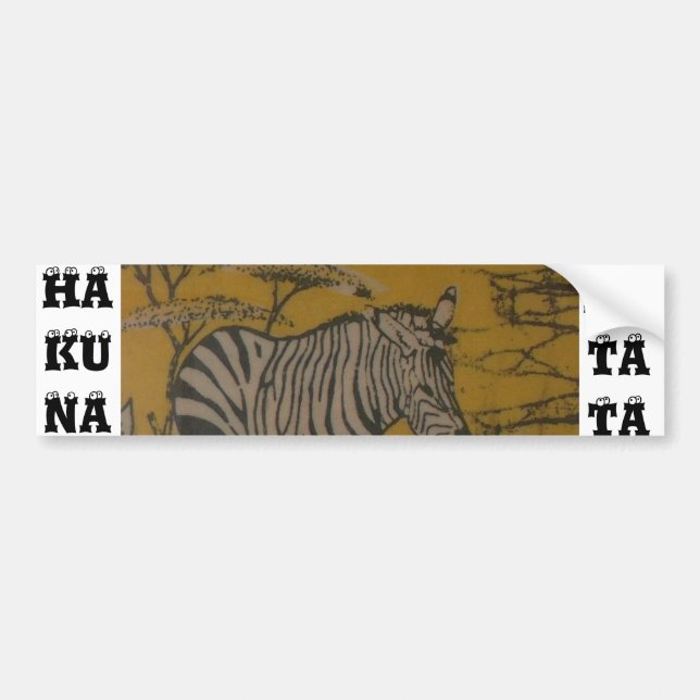 Hakuna Matata African Safari Customise Image Bumper Sticker (Front)