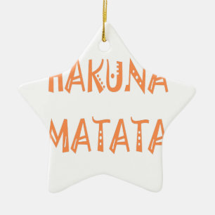 Hakuna Matata – African Tribal Text Art Ceramic Tree Decoration