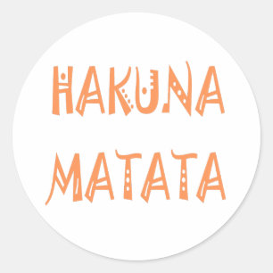 Hakuna Matata – African Tribal Text Art Classic Round Sticker