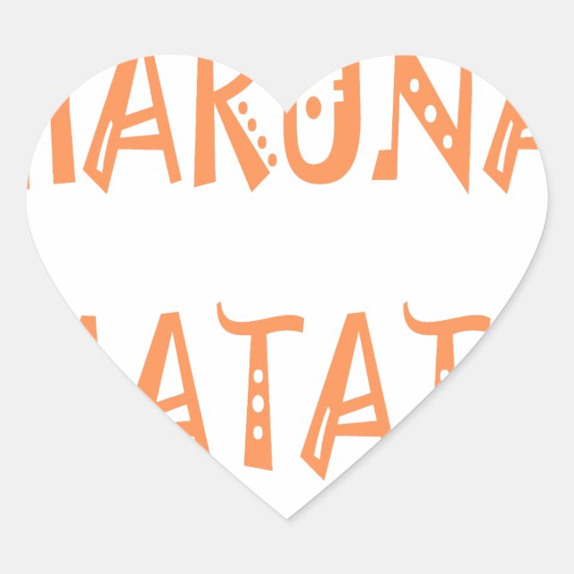 Hakuna Matata – African Tribal Text Art Heart Sticker (Front)
