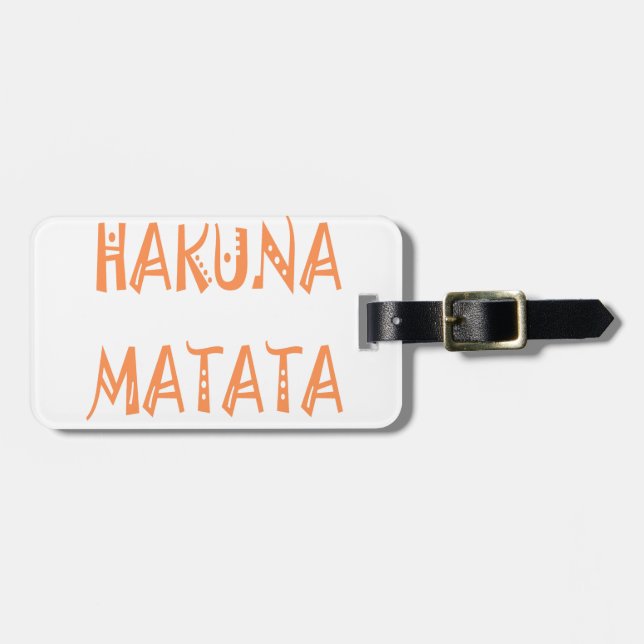 Hakuna Matata – African Tribal Text Art Luggage Tag (Front Horizontal)