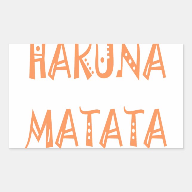 Hakuna Matata – African Tribal Text Art Rectangular Sticker (Front)