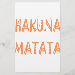 Hakuna Matata – African Tribal Text Art Stationery