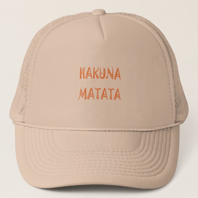 Hakuna Matata – African Tribal Text Art Trucker Hat (Front)