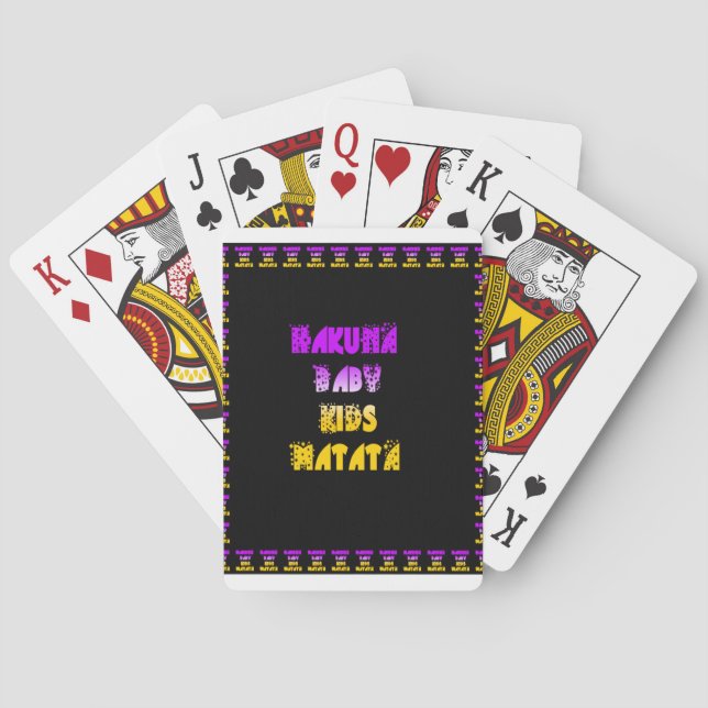 Hakuna Matata Baby and Kids Art Print Playing Cards (Back)