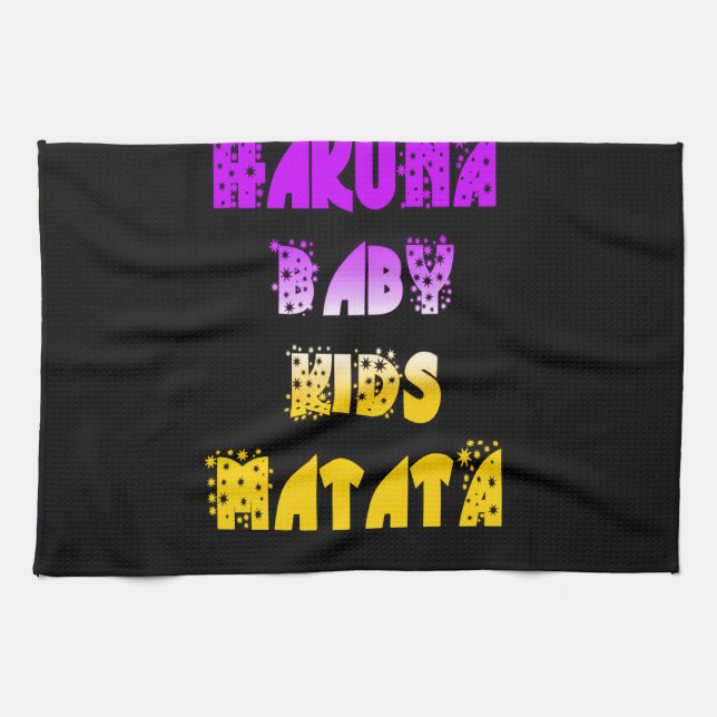 Hakuna Matata Baby and Kids Art Print Tea Towel (Horizontal)