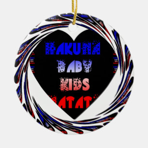 "Hakuna Matata" Baby Kids Design Ceramic Tree Decoration
