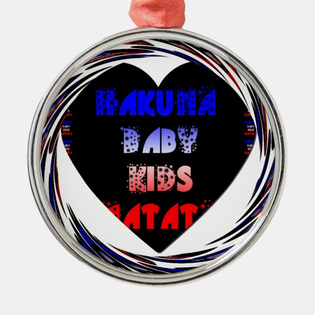"Hakuna Matata" Baby Kids Design Metal Tree Decoration (Front)