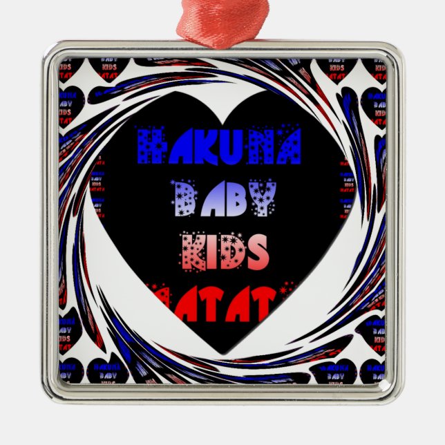 "Hakuna Matata" Baby Kids Design Metal Tree Decoration (Front)