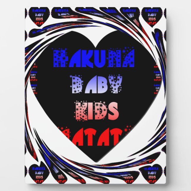 "Hakuna Matata" Baby Kids Design Plaque (Front)