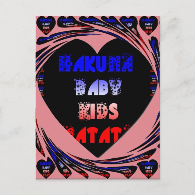 "Hakuna Matata" Baby Kids Design Postcard (Front)