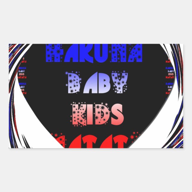 "Hakuna Matata" Baby Kids Design Rectangular Sticker (Front)
