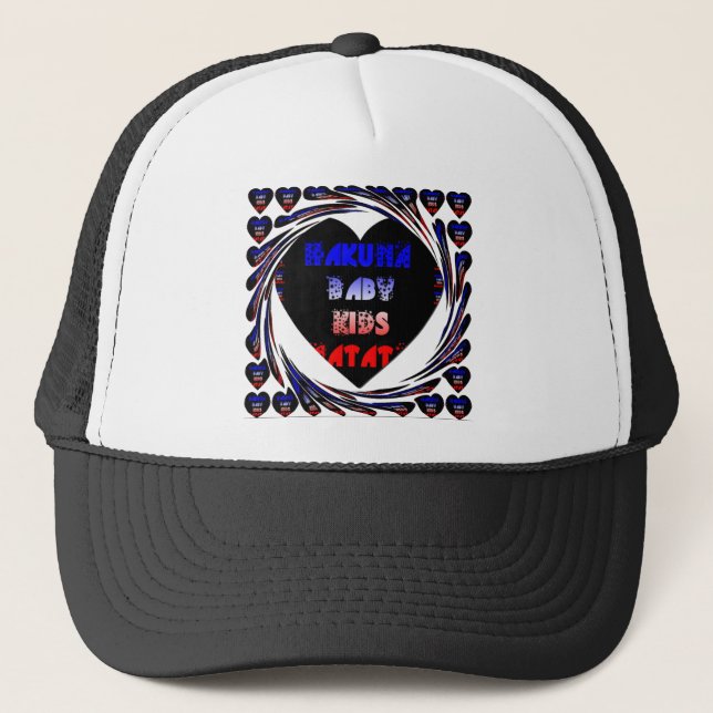 "Hakuna Matata" Baby Kids Design Trucker Hat (Front)