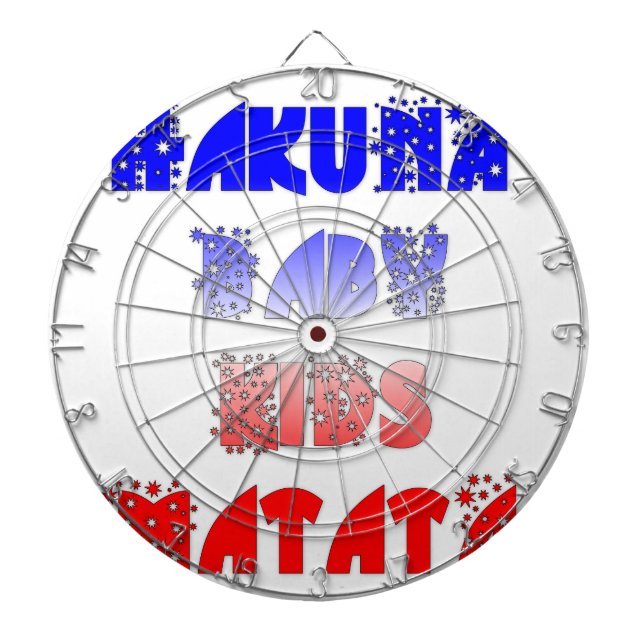 Hakuna Matata Baby & Kids: French Colour Design Dartboard (Front)