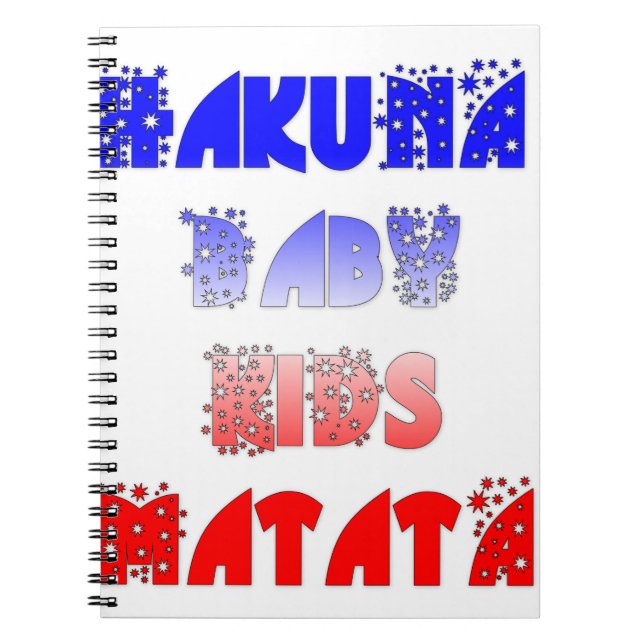 Hakuna Matata Baby & Kids: French Colour Design Notebook (Front)