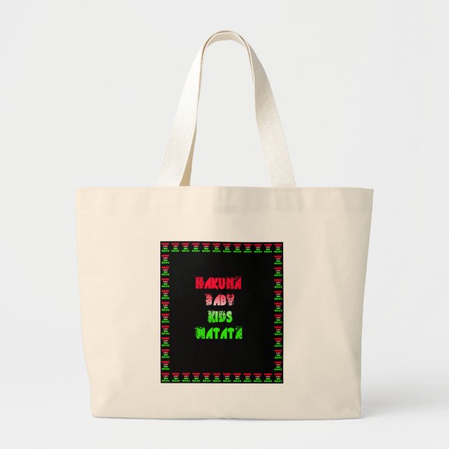 Hakuna Matata Baby Kids Gifts  amazing  colour des Large Tote Bag (Front)