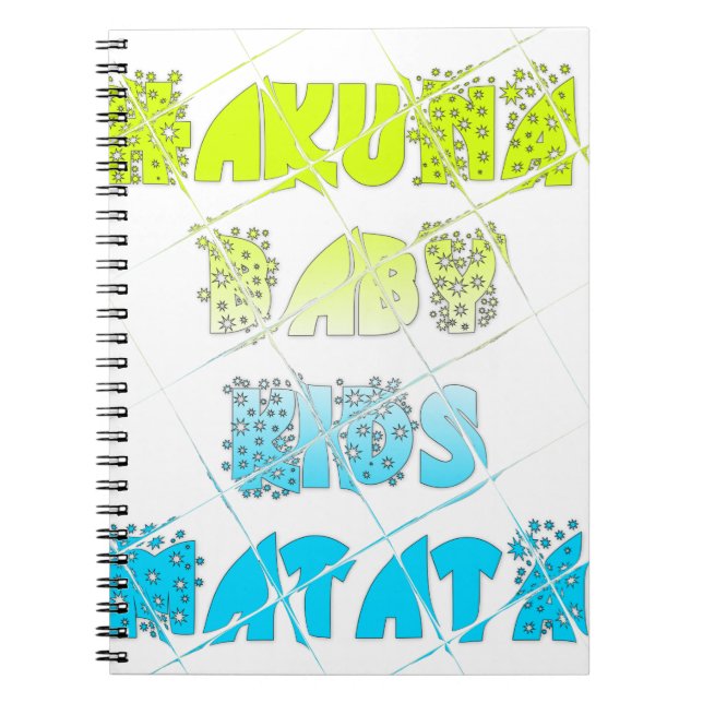 Hakuna Matata Baby Kids Happy Colours Art Print De Notebook (Front)