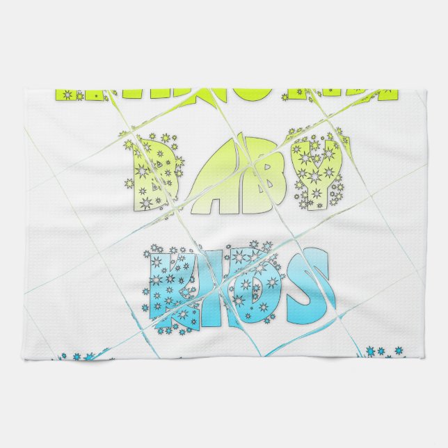 Hakuna Matata Baby Kids Happy Colours Art Print De Tea Towel (Horizontal)