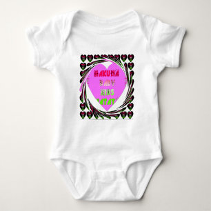 "Hakuna Matata" Baby Pink Heart - Global inspired Bodysuit