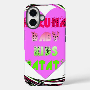 "Hakuna Matata" Baby Pink Heart  - Global inspired iPhone 16 Case