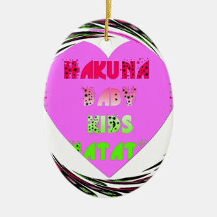 "Hakuna Matata" Baby Pink Heart - Global inspired Ceramic Tree Decoration