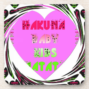 "Hakuna Matata" Baby Pink Heart - Global inspired Coaster