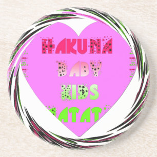 "Hakuna Matata" Baby Pink Heart - Global inspired Coaster