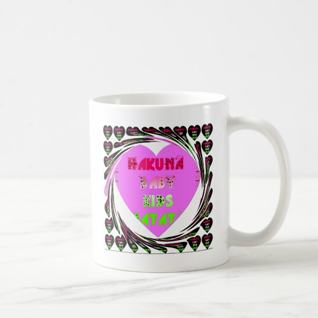 "Hakuna Matata" Baby Pink Heart  - Global inspired Coffee Mug (Right)