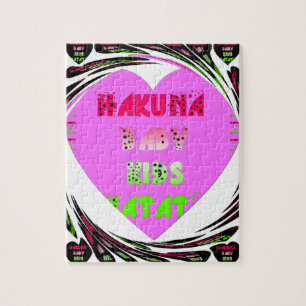 "Hakuna Matata" Baby Pink Heart  - Global inspired Jigsaw Puzzle