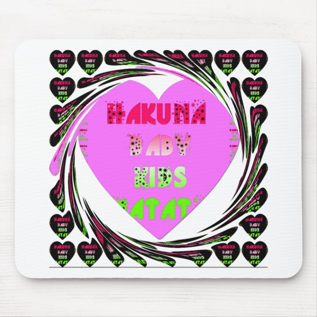 "Hakuna Matata" Baby Pink Heart  - Global inspired Mouse Mat (Front)