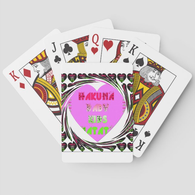 "Hakuna Matata" Baby Pink Heart  - Global inspired Playing Cards (Back)
