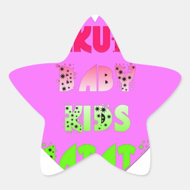 "Hakuna Matata" Baby Pink Heart  - Global inspired Star Sticker (Front)