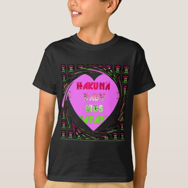 "Hakuna Matata" Baby Pink Heart  - Global inspired T-Shirt (Front)
