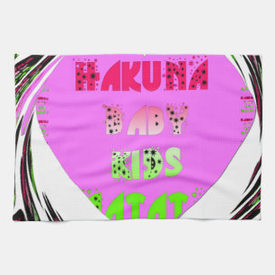 "Hakuna Matata" Baby Pink Heart  - Global inspired Tea Towel