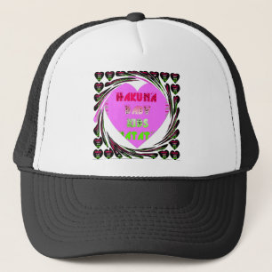 "Hakuna Matata" Baby Pink Heart  - Global inspired Trucker Hat