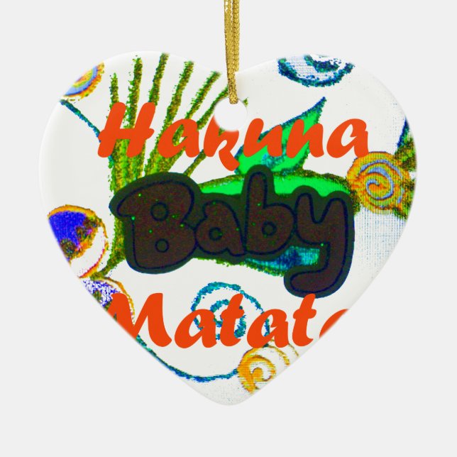 Hakuna Matata Baby.png Ceramic Tree Decoration (Front)