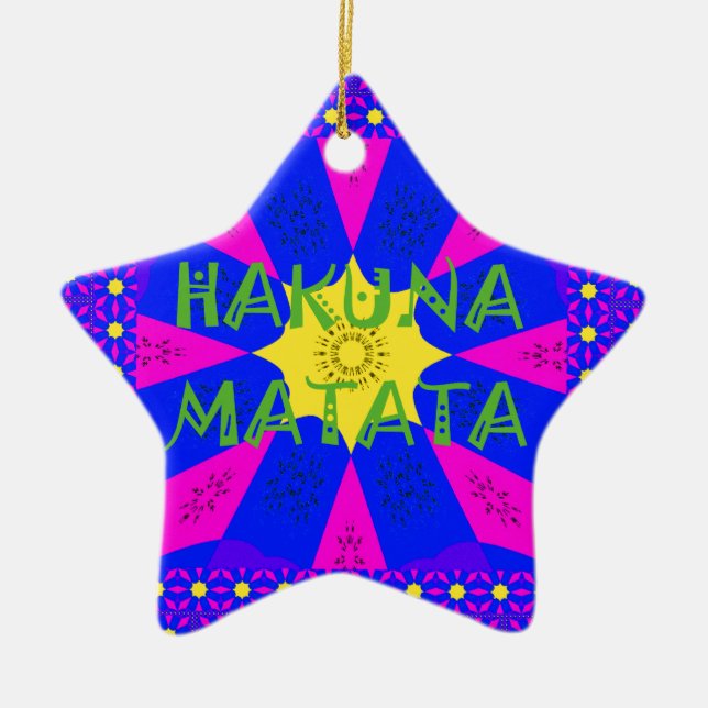 Hakuna Matata Beautiful Amazing Design Colours Ceramic Tree Decoration (Front)