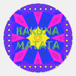 Hakuna Matata Beautiful Amazing Design Colours Classic Round Sticker