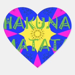 Hakuna Matata Beautiful Amazing Design Colours Heart Sticker