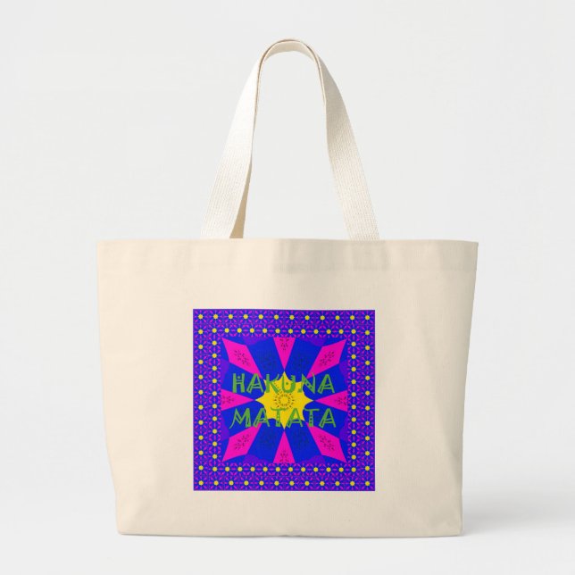 Hakuna Matata Beautiful Amazing Design Colours Large Tote Bag (Front)