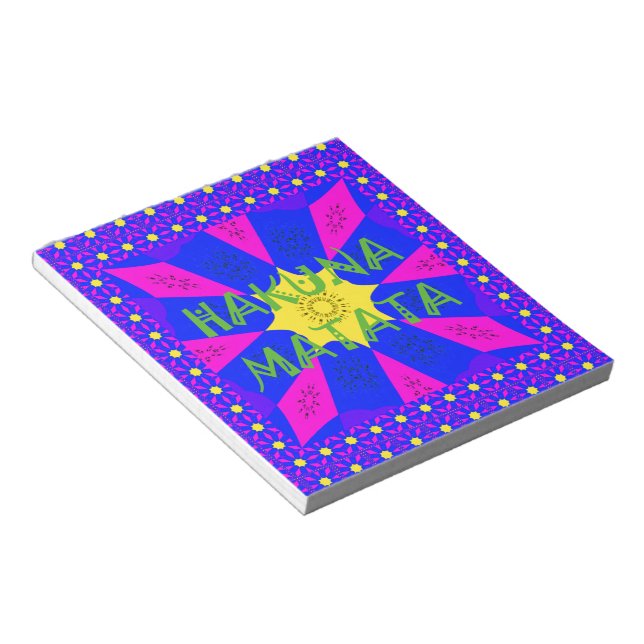 Hakuna Matata Beautiful Amazing Design Colours Notepad (Angled)